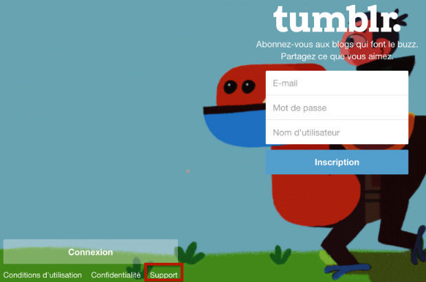 contacter le support Tumblr