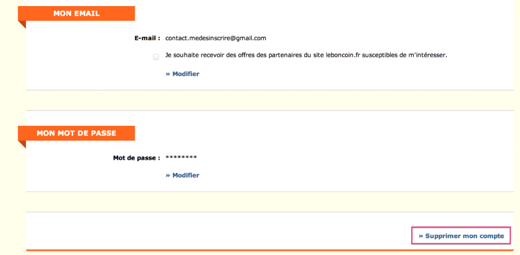 Supprimer un compte Le Bon Coin
