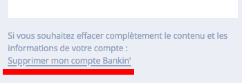 suppression profil bankin